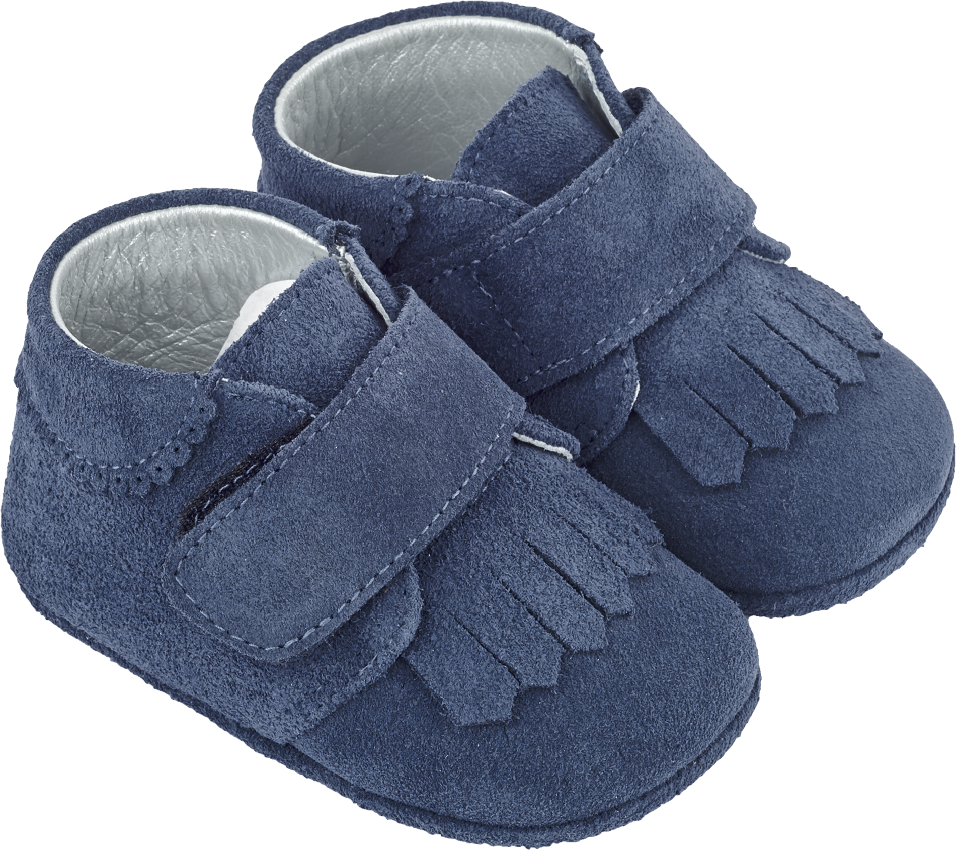 Baby Boy - Suede Crawling Ankle Boots With Tassels And Velcro Strap