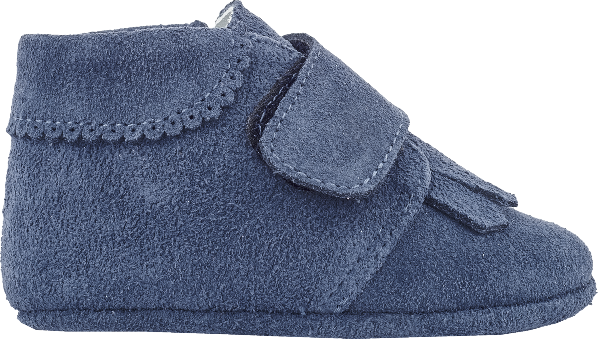 Baby Boy - Suede Crawling Ankle Boots With Tassels And Velcro Strap
