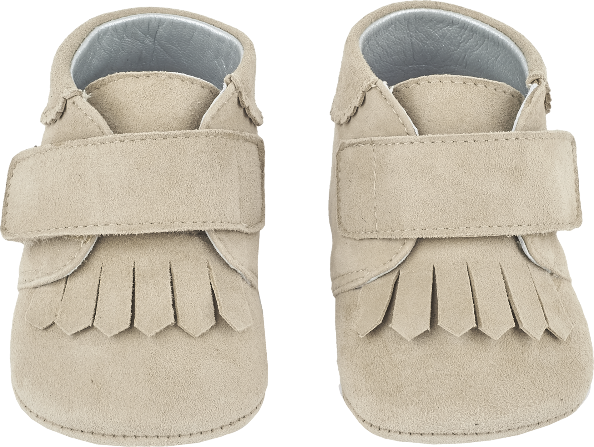 Baby Boy - Suede Crawling Ankle Boots With Tassels And Velcro Strap