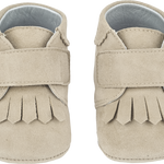 Baby Boy - Suede Crawling Ankle Boots With Tassels And Velcro Strap