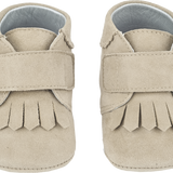 Baby Boy - Suede Crawling Ankle Boots With Tassels And Velcro Strap