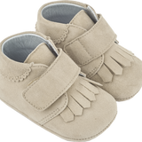 Baby Boy - Suede Crawling Ankle Boots With Tassels And Velcro Strap