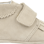 Baby Boy - Suede Crawling Ankle Boots With Tassels And Velcro Strap