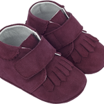 Baby Boy - Suede Crawling Ankle Boots With Tassels And Velcro Strap