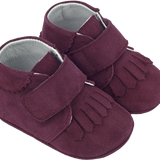 Baby Boy - Suede Crawling Ankle Boots With Tassels And Velcro Strap