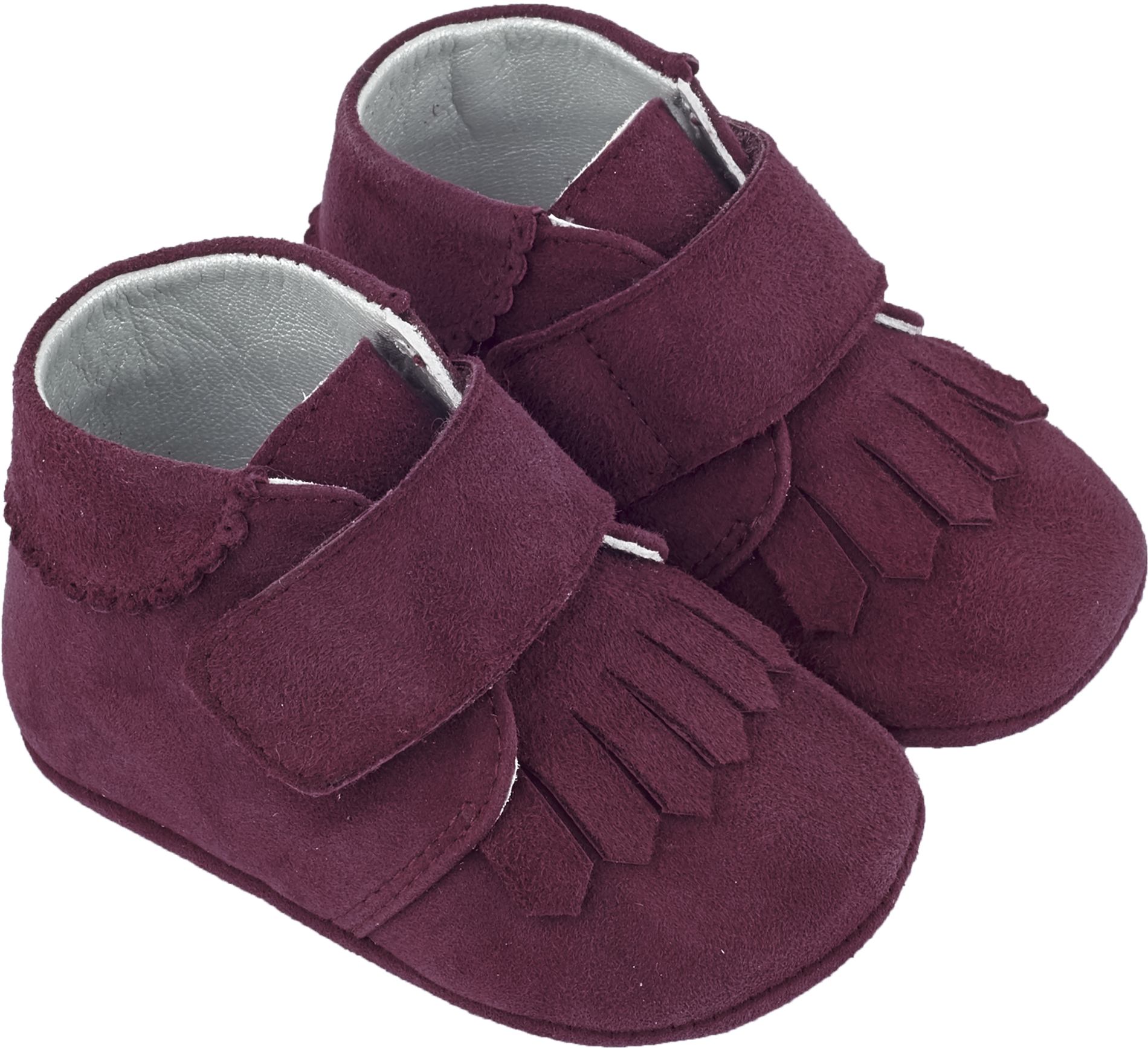 Baby Boy - Suede Crawling Ankle Boots With Tassels And Velcro Strap
