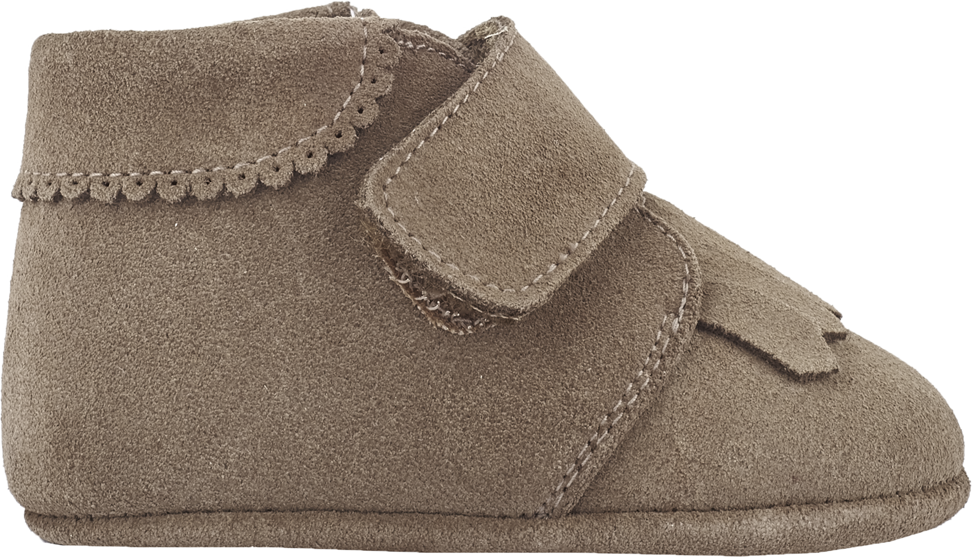 Baby Boy - Suede Crawling Ankle Boots With Tassels And Velcro Strap