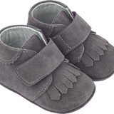Baby Boy - Suede Crawling Ankle Boots With Tassels And Velcro Strap
