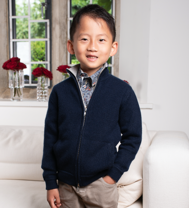Baby Boy - Alex 100% Cashmere High Neck Cardigan