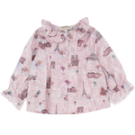Baby Girl - Callie 100% Cotton Blouse with Pleats and Ruffle Collar