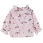 Baby Girl - Callie 100% Cotton Blouse with Pleats and Ruffle Collar