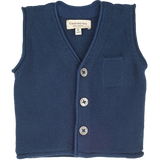 Baby Boy - Ethan 100% Cotton V-Neck Sleeveless Cardigan With Pocket