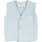 Baby Boy - Ethan 100% Cotton V-Neck Sleeveless Cardigan With Pocket
