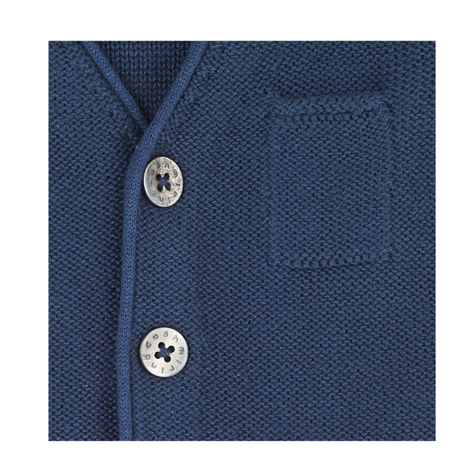 Baby Boy - Ethan 100% Cotton V-Neck Sleeveless Cardigan With Pocket