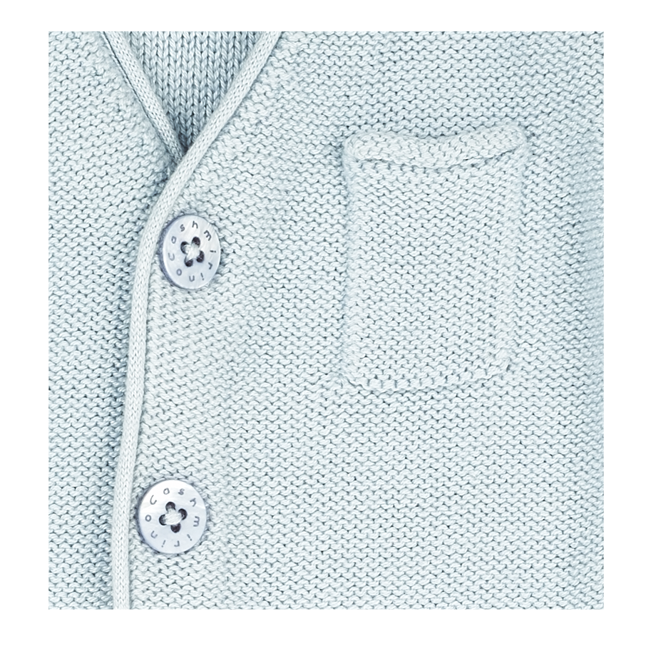 Baby Boy - Ethan 100% Cotton V-Neck Sleeveless Cardigan With Pocket