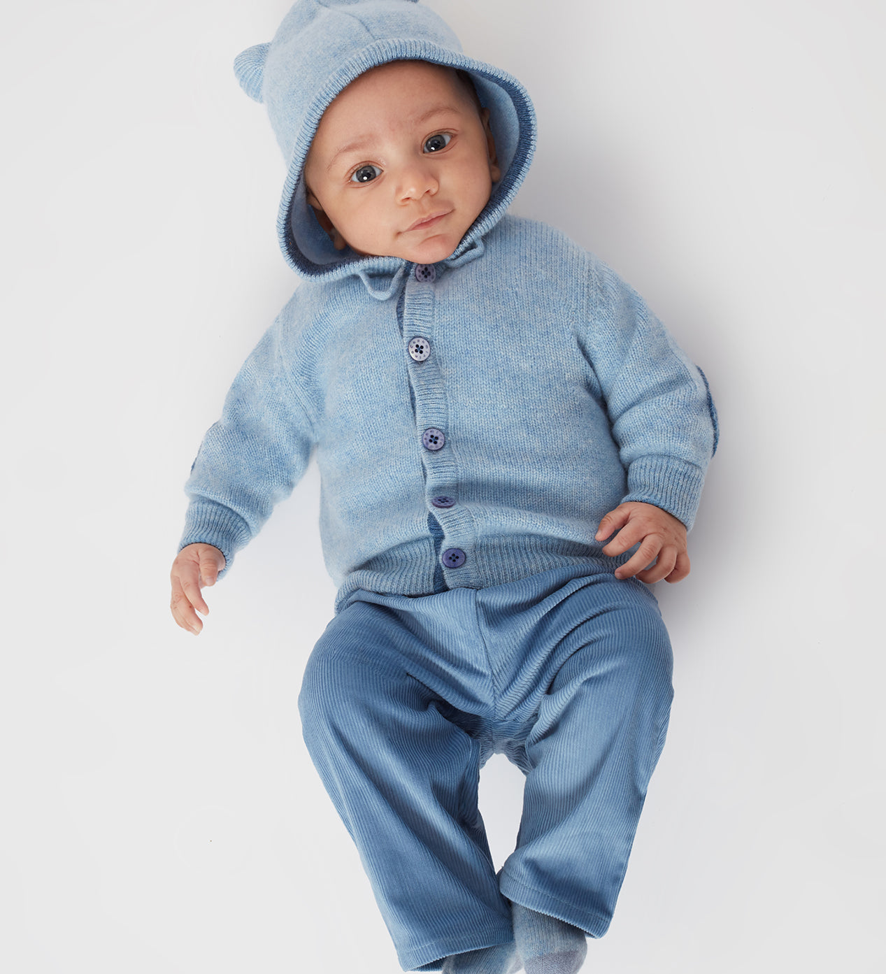 Baby Boy - Teddy 100% Cashmere Cardigan Hoodie