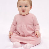Baby Girl - Annabelle 100% Cashmere Knitted Bobble Stitch Detail Dress