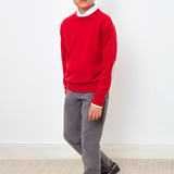 Boy - Josh 100% Cotton Corduroy Trousers With Checked Turn Ups