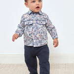 Baby Tobias - Classic 100% Cotton Smart Shirt in Safari Liberty Print