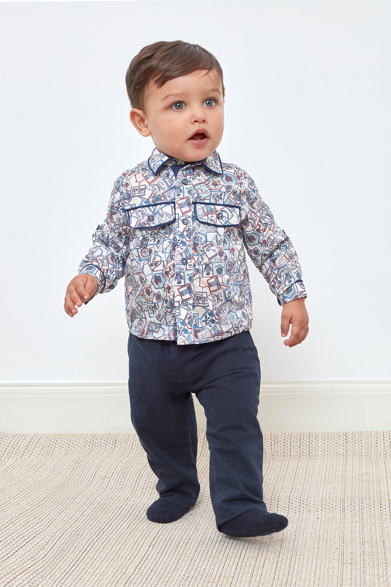 Baby Tobias - Classic 100% Cotton Smart Shirt in Safari Liberty Print