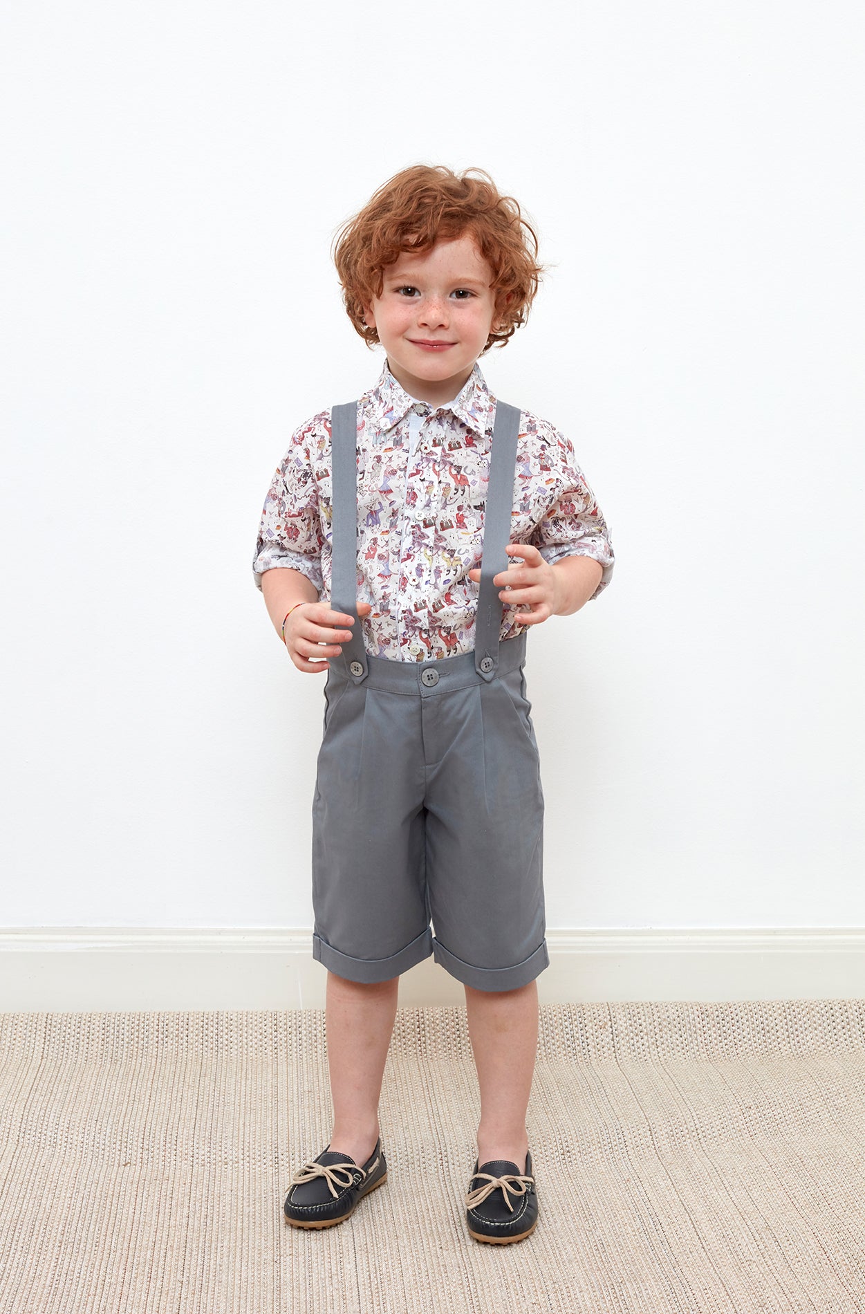 Baby Boy - Oliver 100% Cotton Classic Collar Shirt With Animal Prints