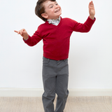 Boy - Ralph 100% Pima Cotton V-Neck Jumper With Internal Contrast