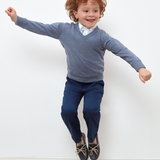 Boy - Ralph 100% Pima Cotton V-Neck Jumper With Internal Contrast