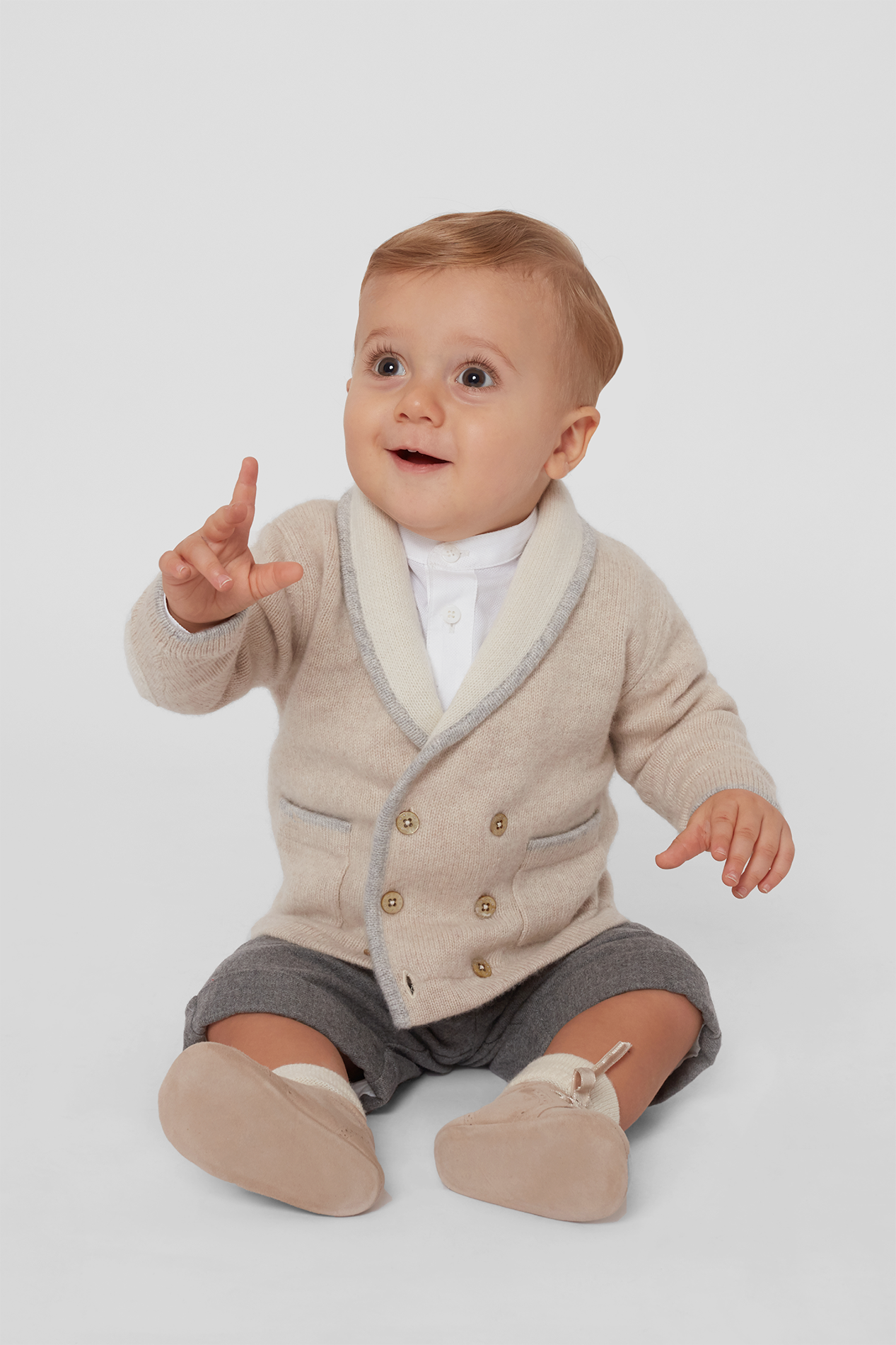 Baby Boy - Nat 100% Cashmere Double Breasted Blazer