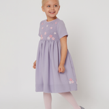 Girl - Edith Hand Embroidered 100% Wool Midi Dress With Smocked Panel