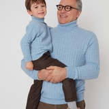 Men - 100% Premium Cashmere Cable Knit Roll Neck Jumper